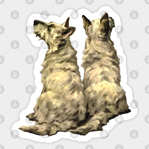 West Highland White Terrier two puppies WESTIE Sticker by Marccelus